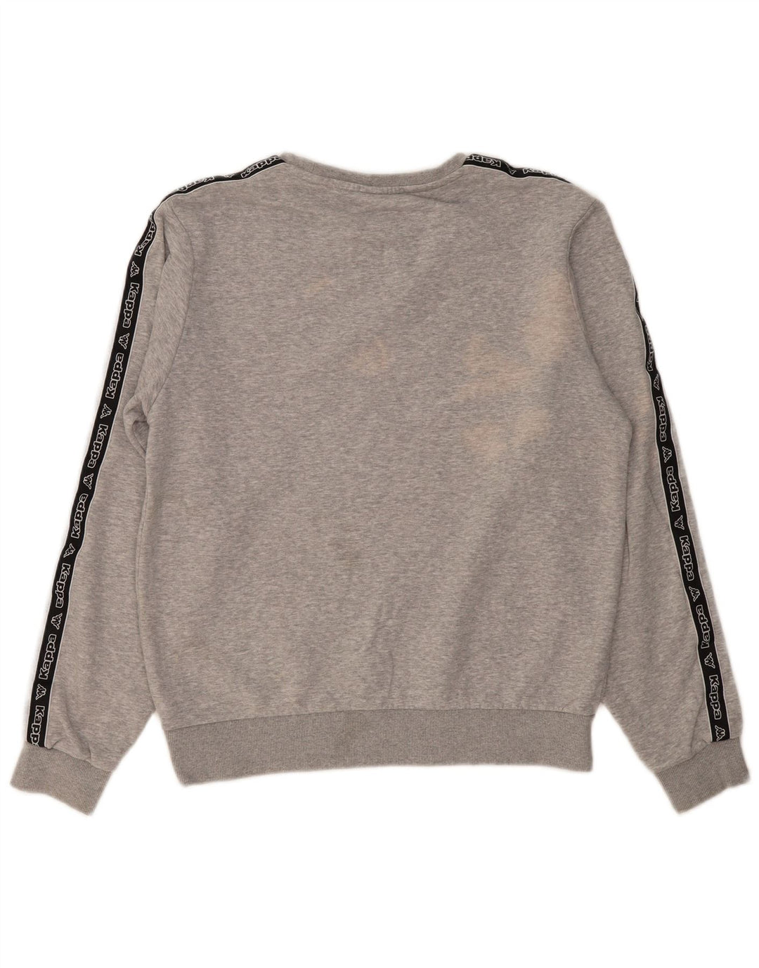 KAPPA Hombre Sudadera Gráfica Jersey Grande Gris Algodón