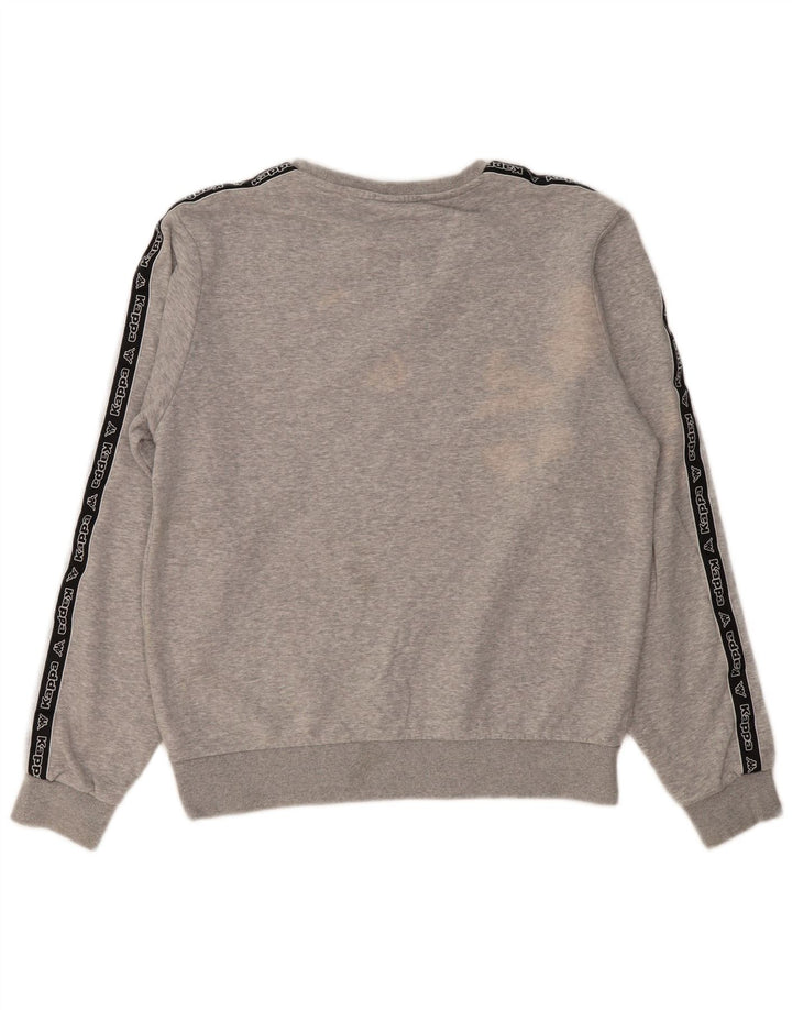 KAPPA Hombre Sudadera Gráfica Jersey Grande Gris Algodón