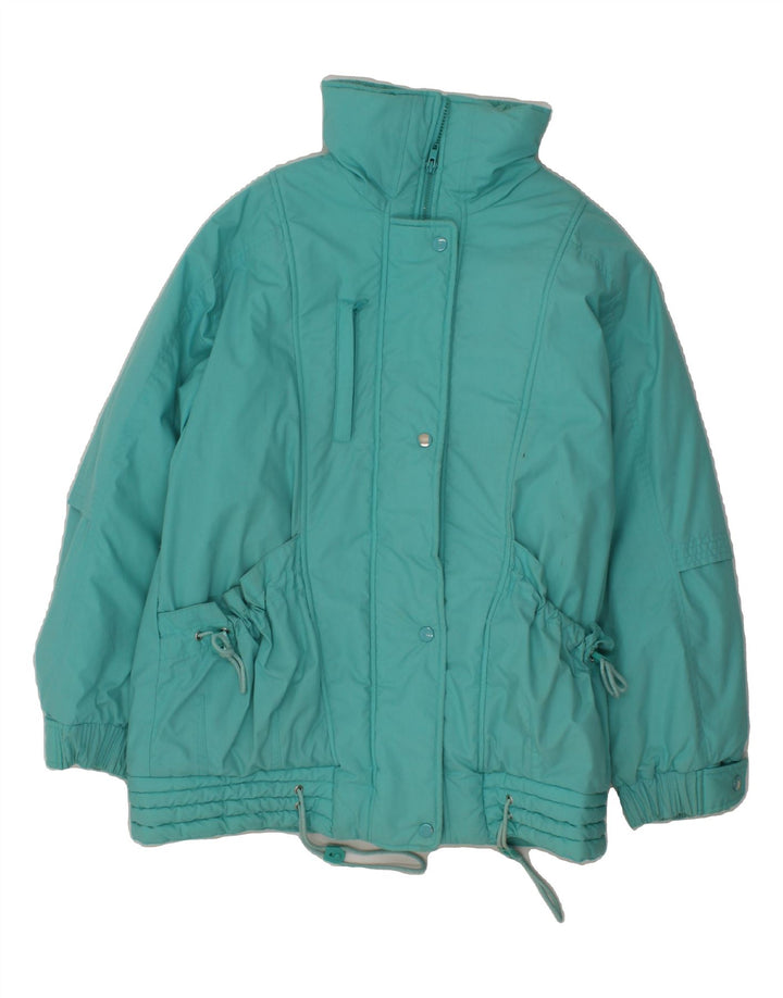 VINTAGE Womens Windbreaker Jacket UK 12 Medium Turquoise Polyester Vintage Vintage and Second-Hand Vintage from Messina Hembry 