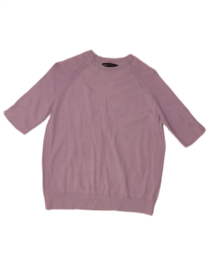 Marks & Spencer - Jersey con cuello barco para mujer, talla 40, color morado mediano