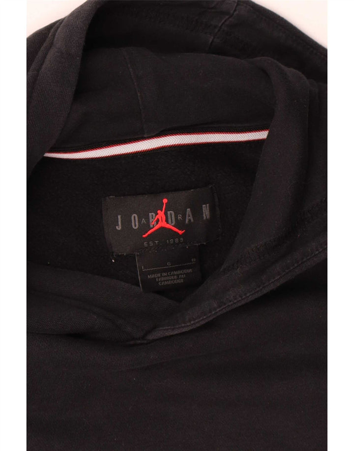 Jordan - Sudadera con capucha para hombre, talla grande, algodón negro
