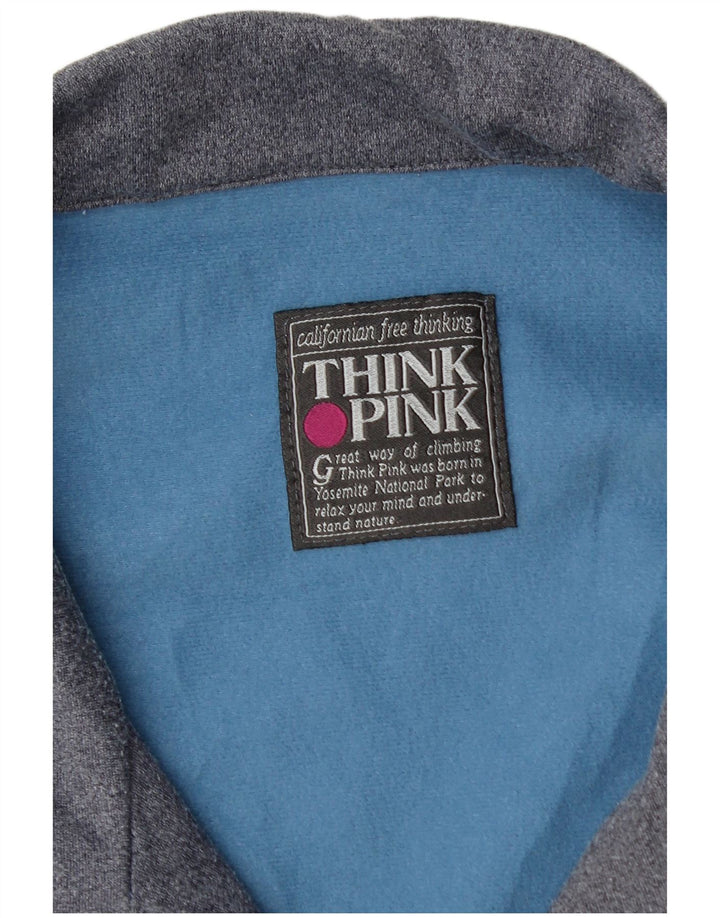 Think Pink Chaqueta de chándal para hombre con diseño color block en azul grande