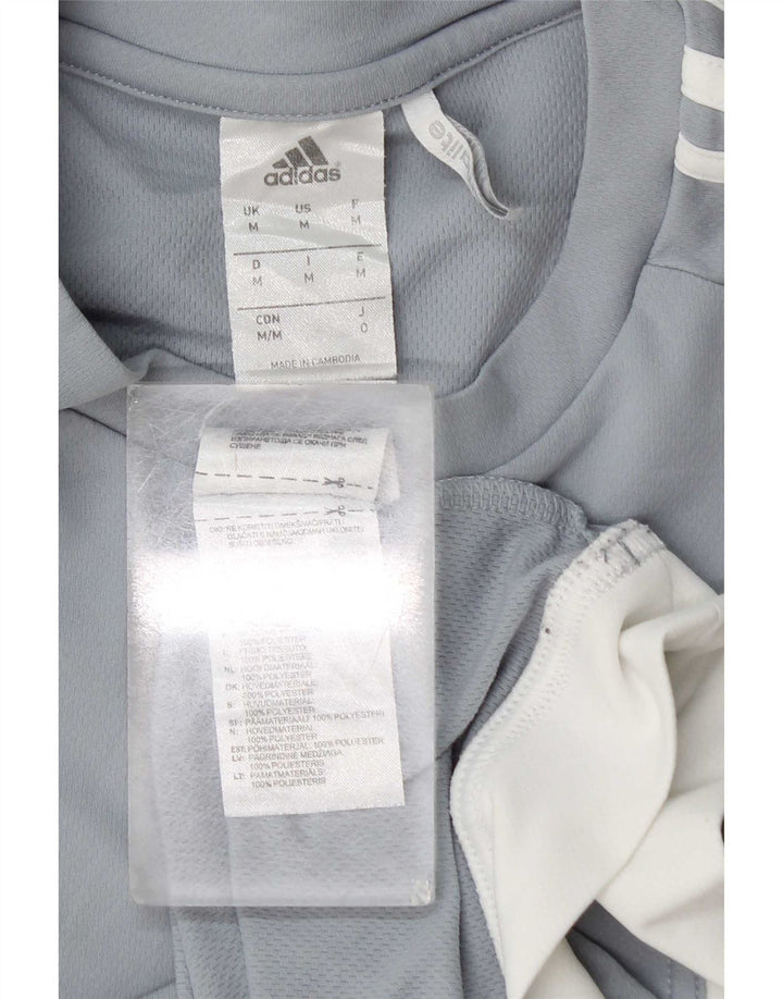 Adidas Hombre Camiseta Top Azul Medio Colorblock Poliéster