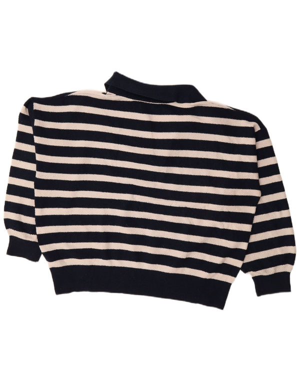 Marks & Spencer Suéter tipo jersey con cuello tipo polo para mujer UK 46 Grande Azul marino
