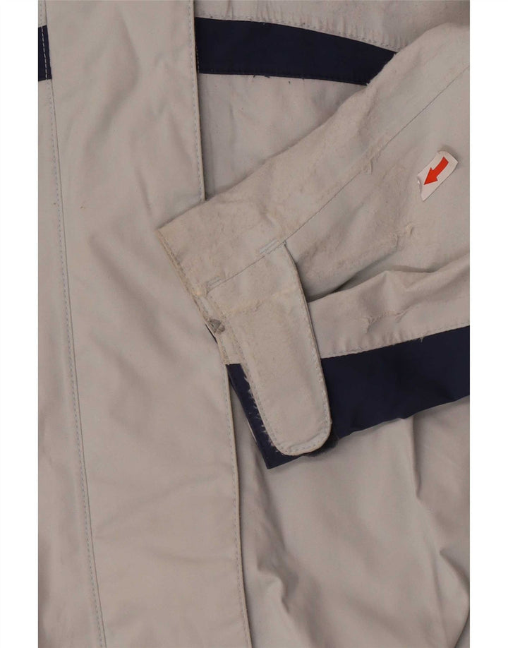 Jack Wolfskin Chaqueta impermeable con capucha para mujer UK 44 Azul medio Colorblock
