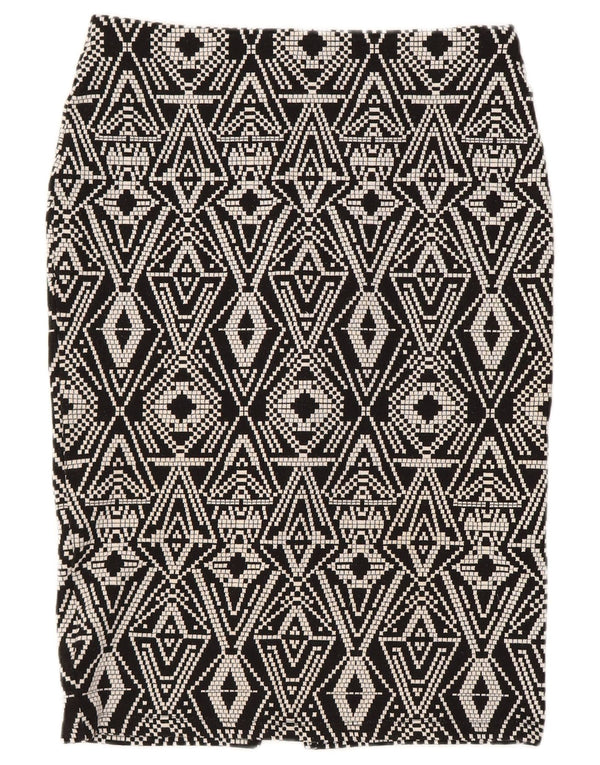 Marks & Spencer Falda lápiz para mujer UK 12 Medium W30 Negro Geométrico