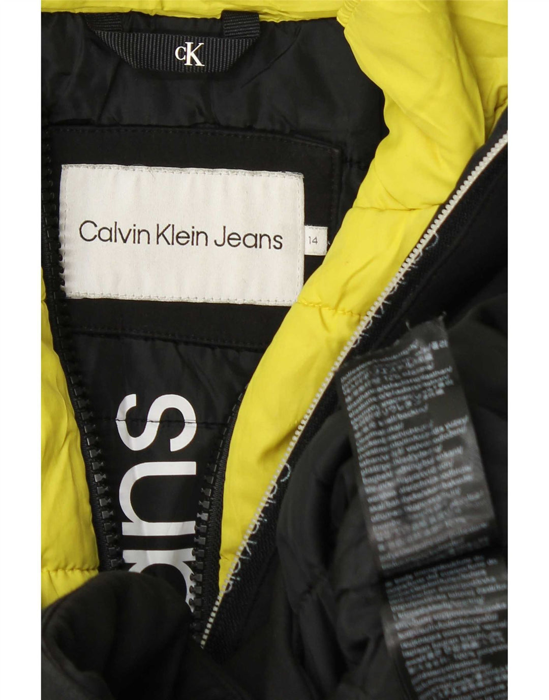 Calvin Klein Jeans Chaqueta Acolchada con Capucha para Niños 13-14 Años Negra Poliéster