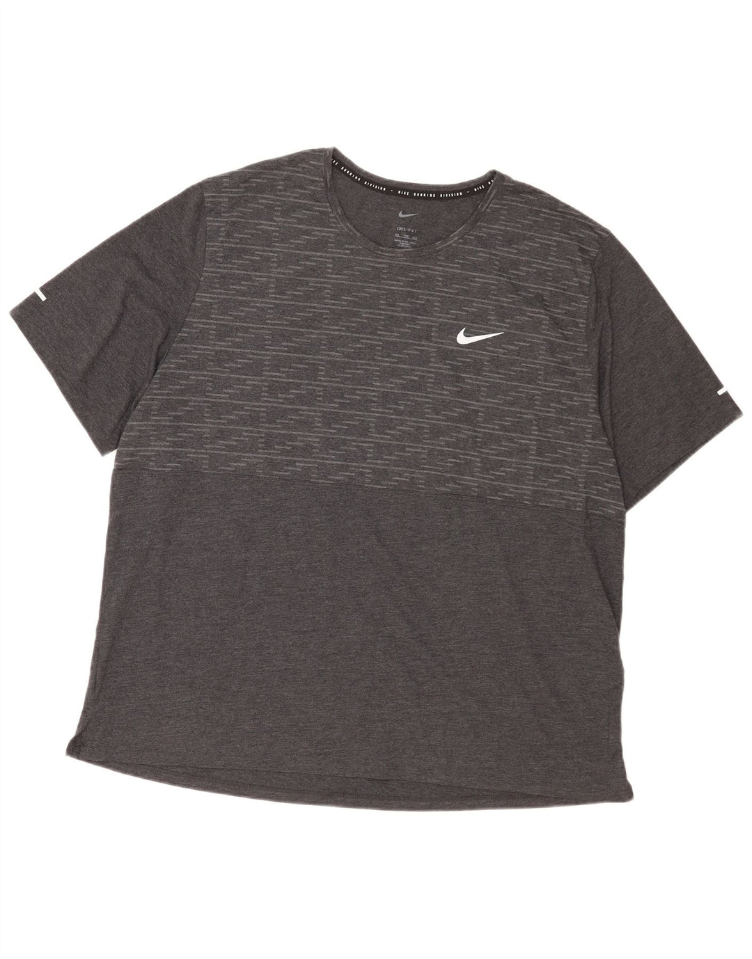 Nike Camiseta Dri Fit para hombre Top 2XL Gris Geométrico Poliéster