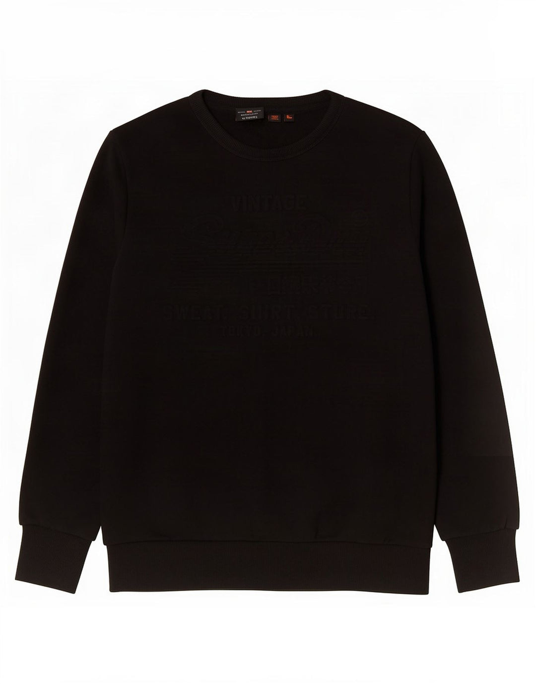 Superdry Hombre Sudadera Jumper Grande Algodón Negro