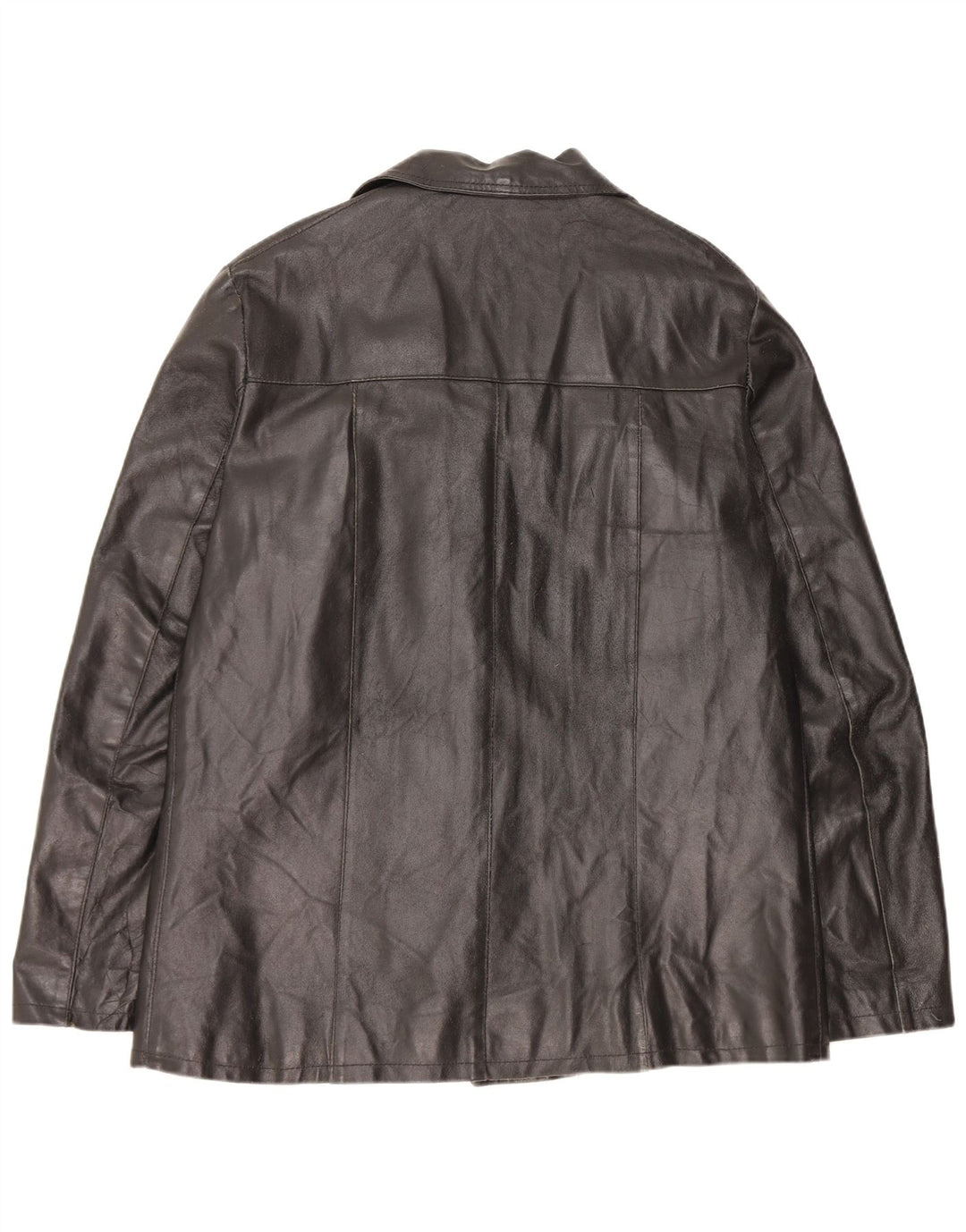 Vintage chaqueta de cuero para hombre Reino Unido 38 cuero negro medio