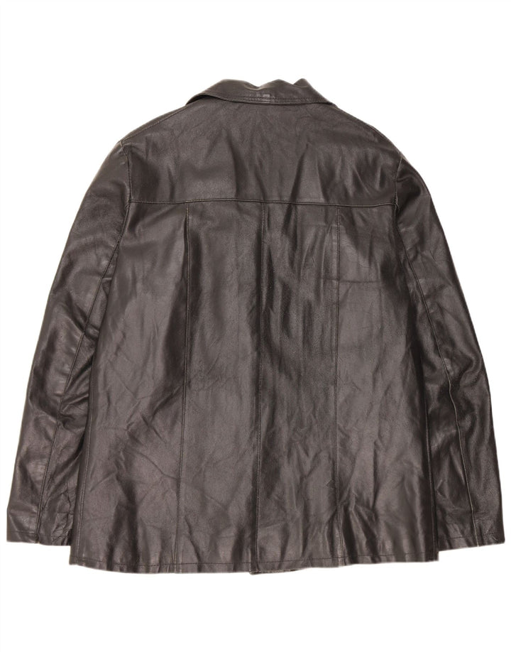 Vintage chaqueta de cuero para hombre Reino Unido 38 cuero negro medio
