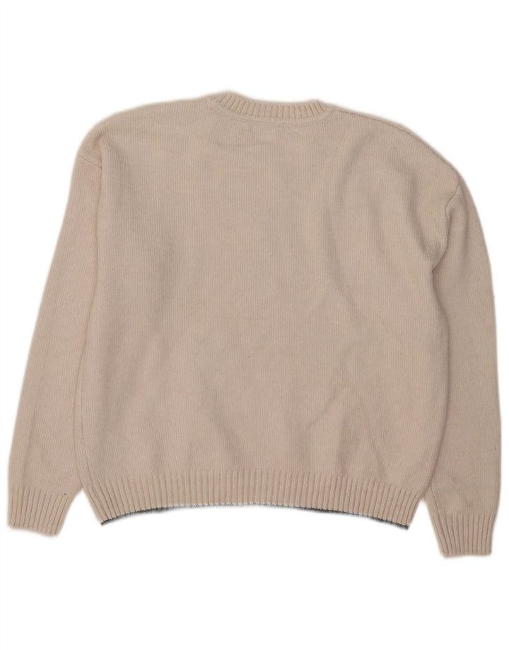 Marks & Spencer Suéter tipo jersey con cuello redondo para mujer UK 14 Medium Off White