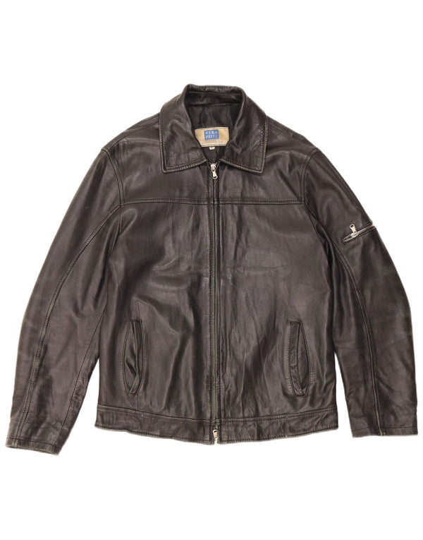 Lavorazione Artigianale Chaqueta de cuero para hombre IT 48 Cuero negro mediano