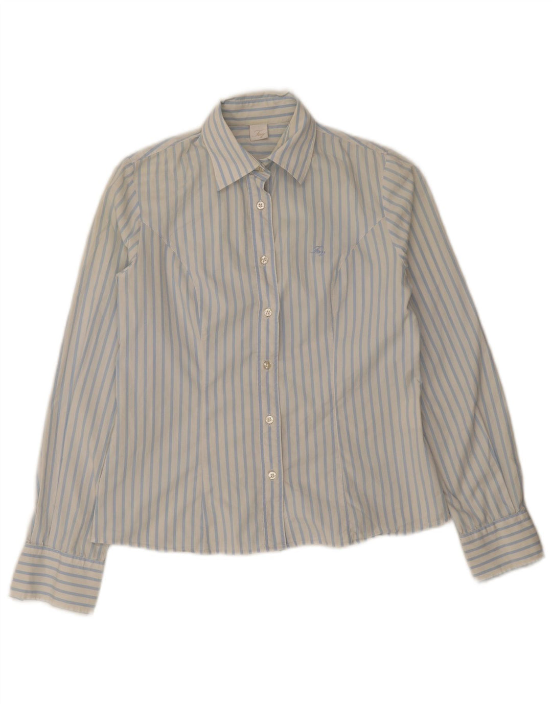 Fay - Camisa para mujer (talla 40), algodón azul a rayas