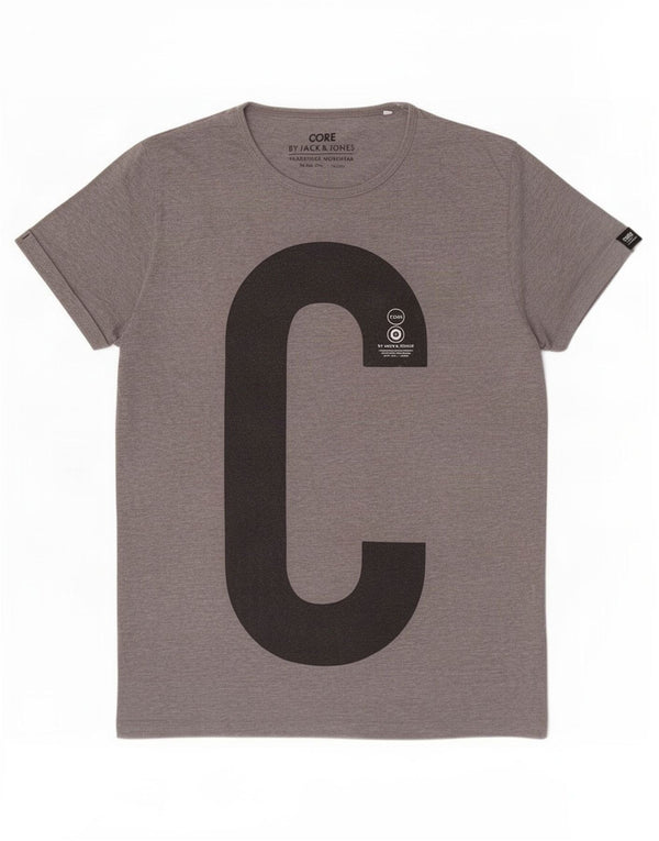 Jack & Jones Mens Core Graphic Camiseta Top Grande Gris Poliéster