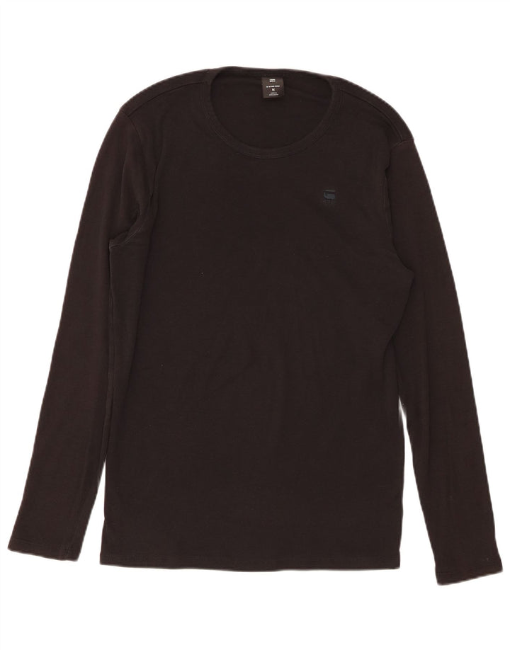 G-STAR Hombre Top Manga Larga Algodón Negro Mediano