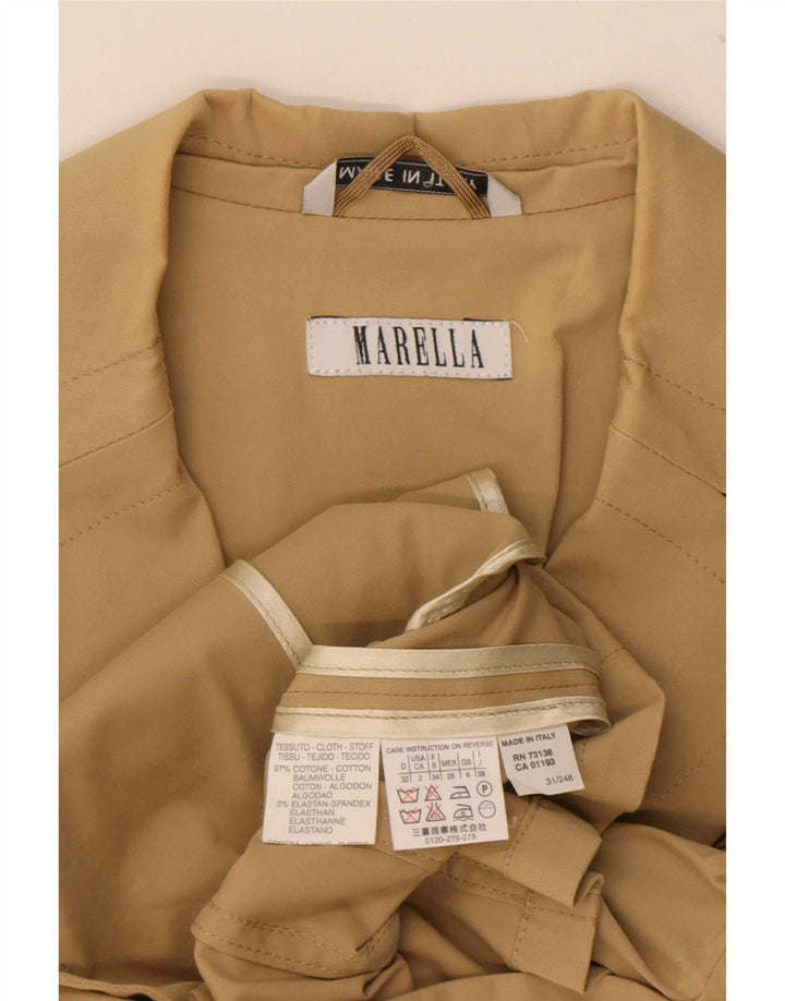 Marella Chaqueta Blazer de 3 Botones para Mujer UK 6 XS Algodón Beige