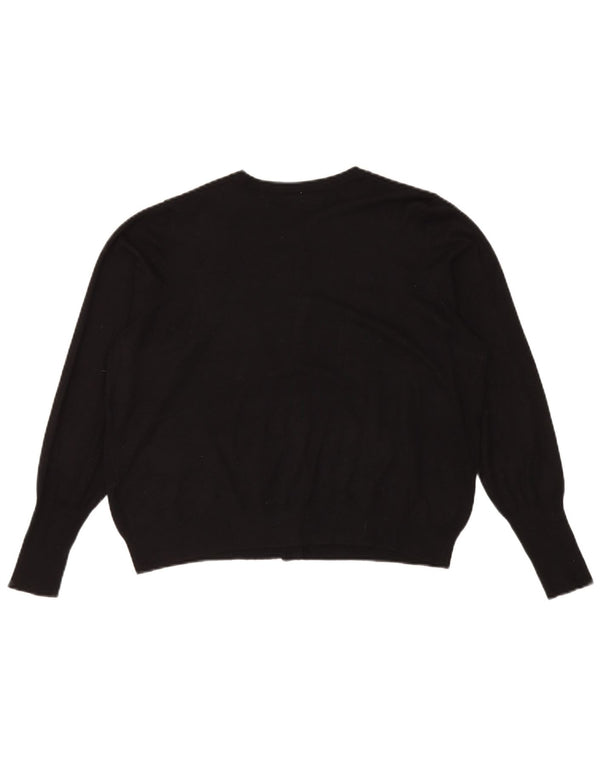 Marks & Spencer Suéter tipo cárdigan corto para mujer UK 40 XL Viscosa negra