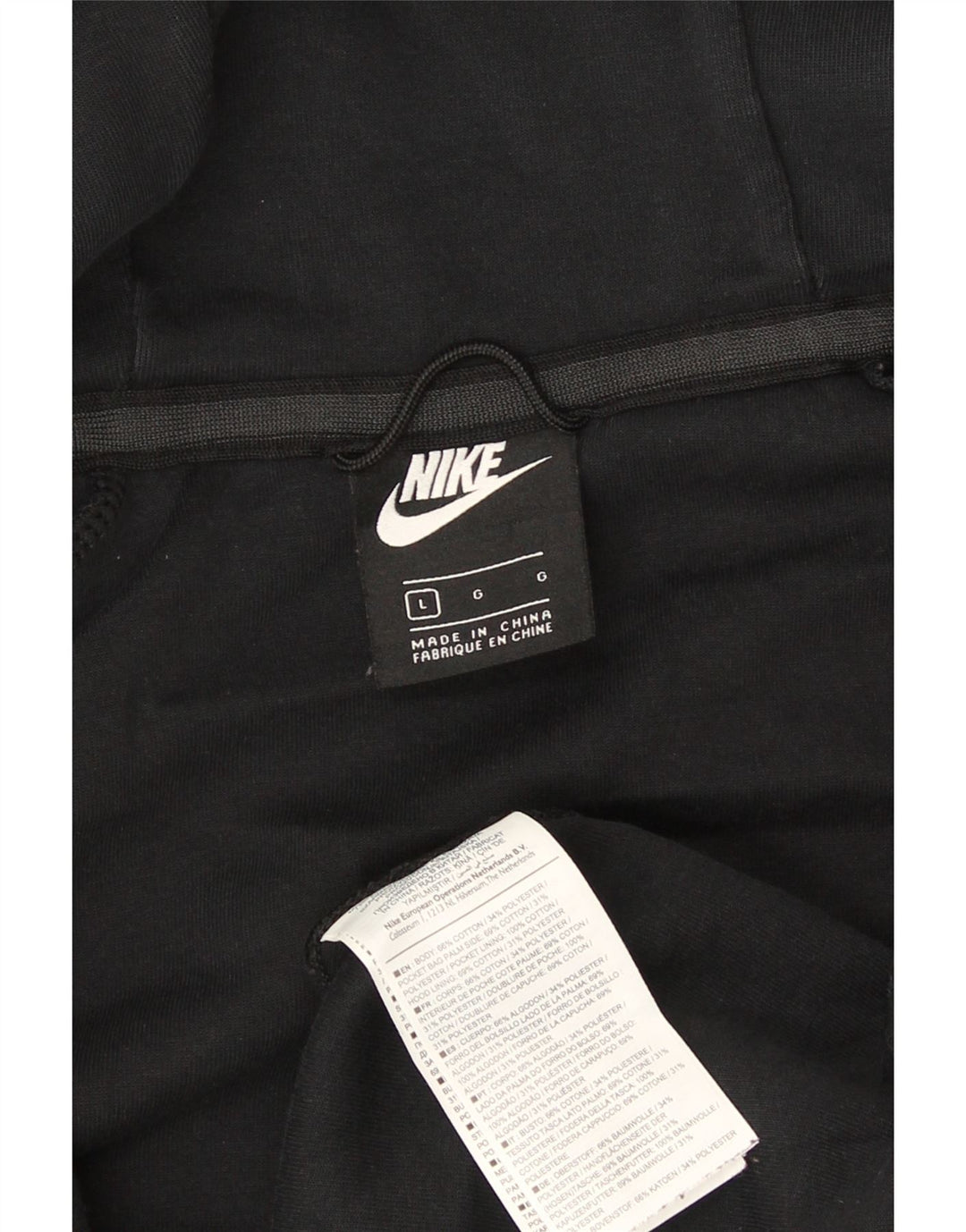 Nike - Sudadera con capucha y cremallera para hombre, talla grande, algodón negro