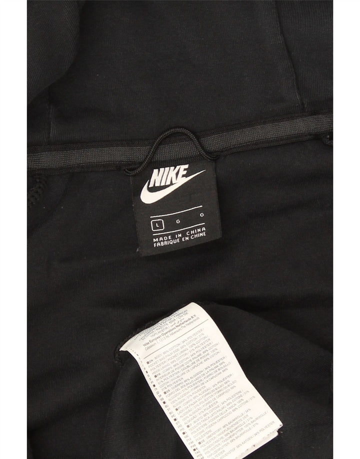 Nike - Sudadera con capucha y cremallera para hombre, talla grande, algodón negro
