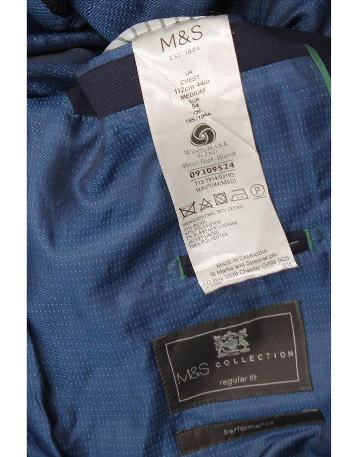 Marks & Spencer Chaqueta tipo blazer de corte regular con 2 botones para hombre UK 44 XL Azul marino