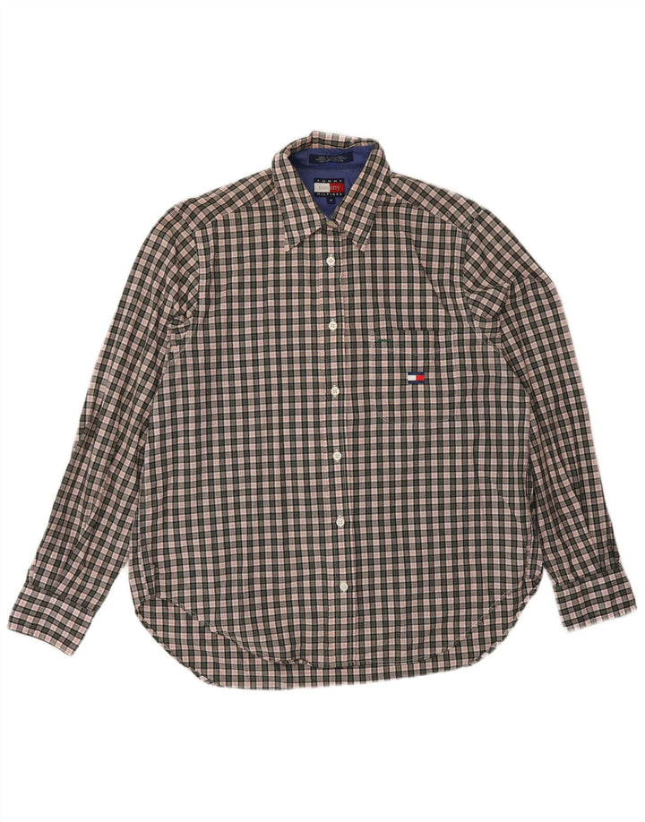 TOMMY HILFIGER Camisa para mujer US 8 Algodón a cuadros gris medio