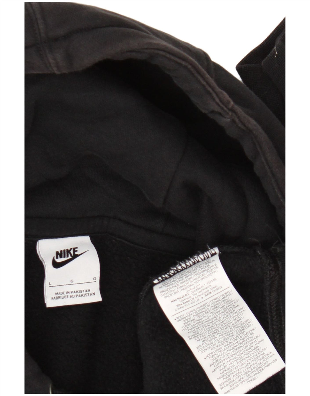 Nike - Sudadera con capucha para hombre, talla grande, algodón negro