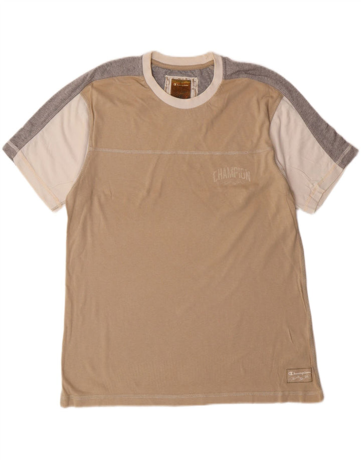 Champion Camiseta Gráfica Para Hombre Top Large Beige Colorblock