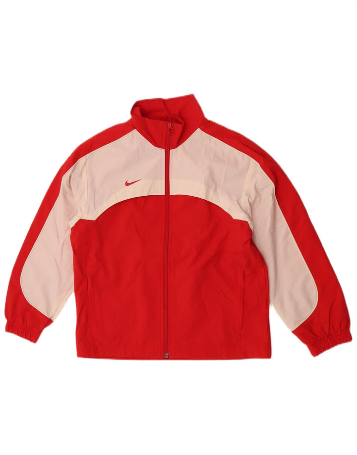 Nike Chaqueta de chándal para niños 7-8 años Rojo Colorblock Poliéster