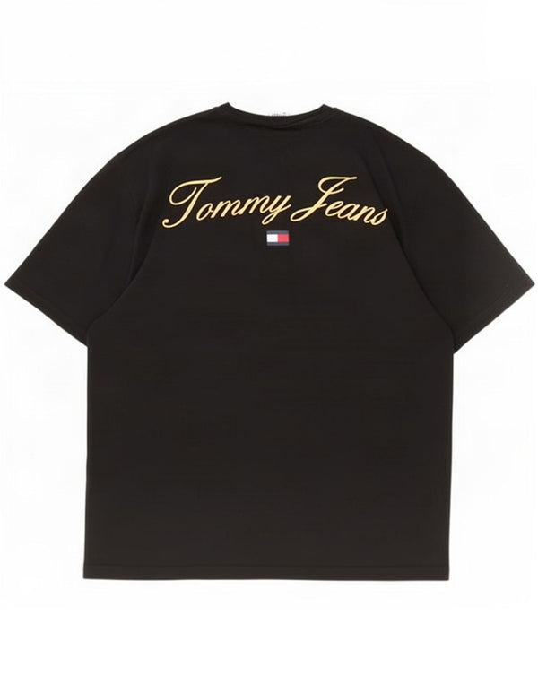 Tommy Hilfiger Camiseta gráfica para hombre Top Medium Black Cotton