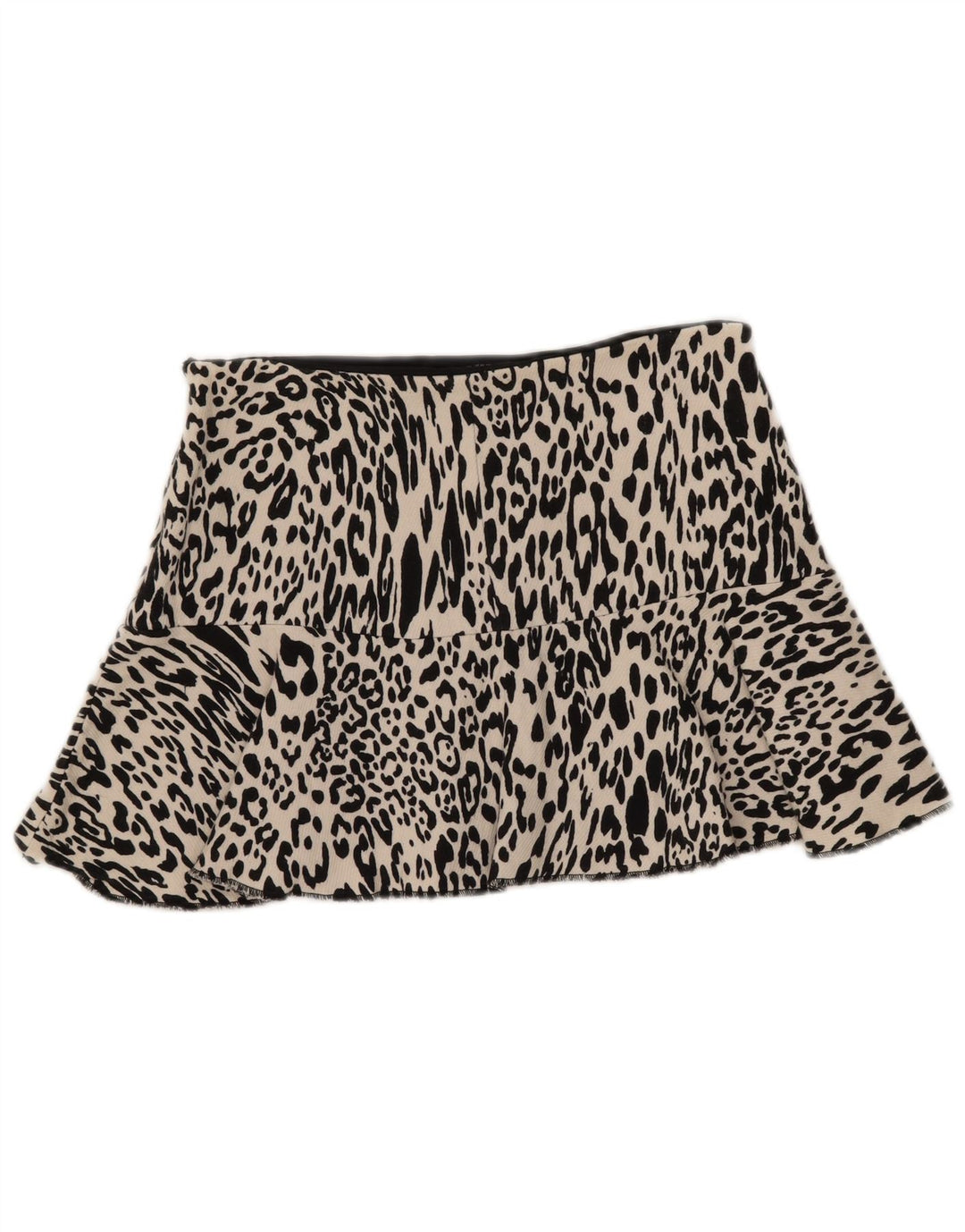 Minifalda Zara Mujer Mediana W28 Estampado Animal Blanco Roto