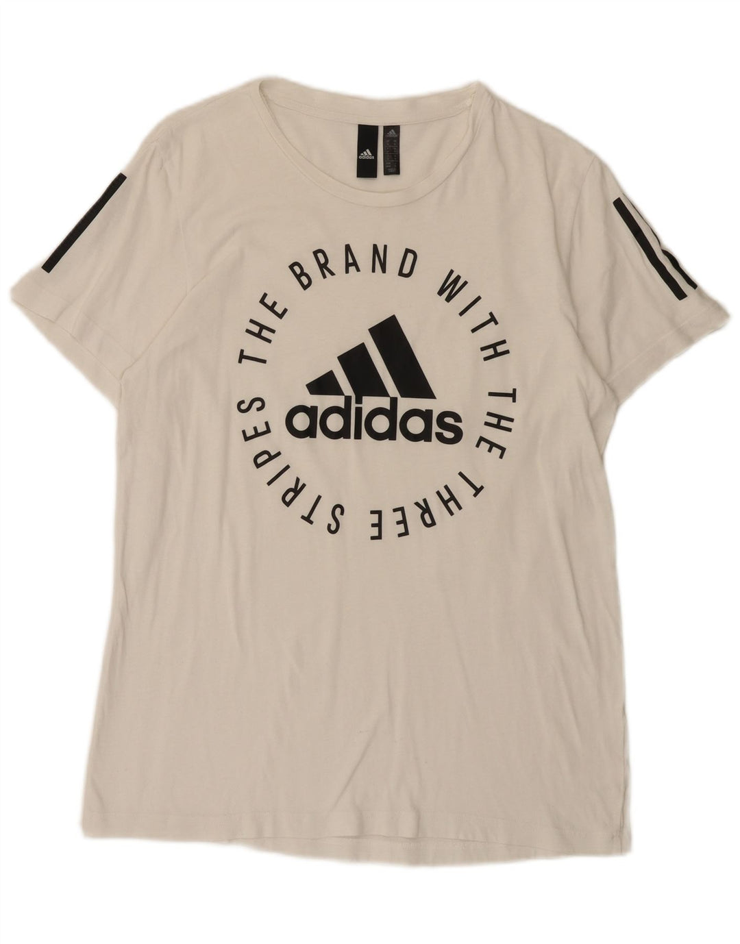 Adidas Hombre Camiseta Gráfica Top Mediano Blanco