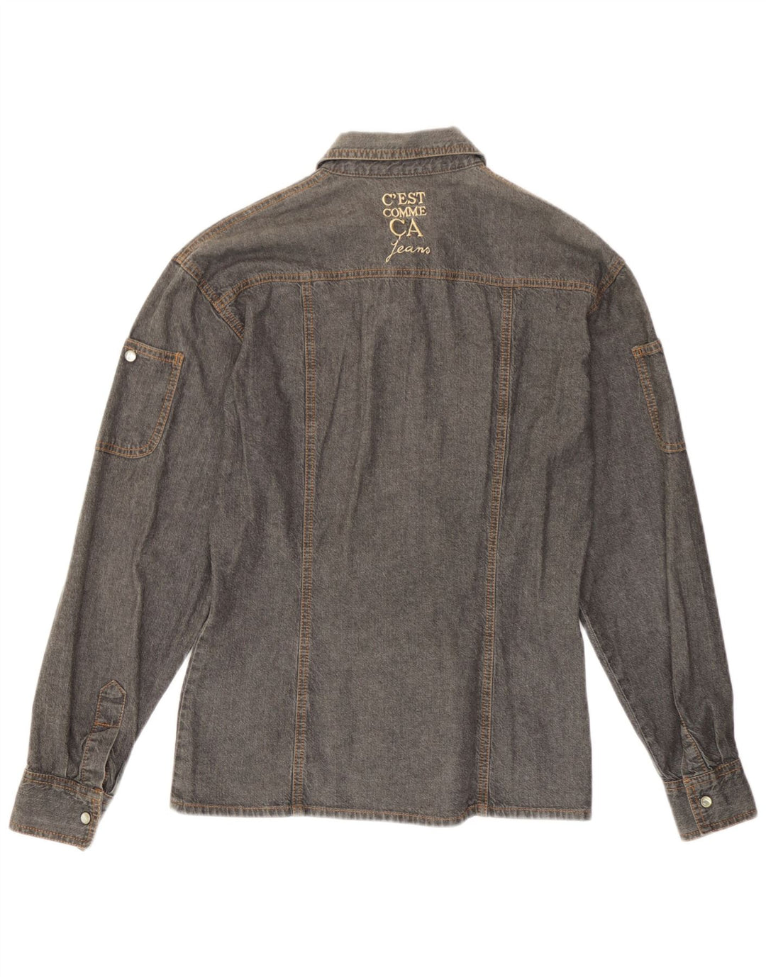 C'EST COMMECA Camisa vaquera para mujer UK 46 Grande Gris