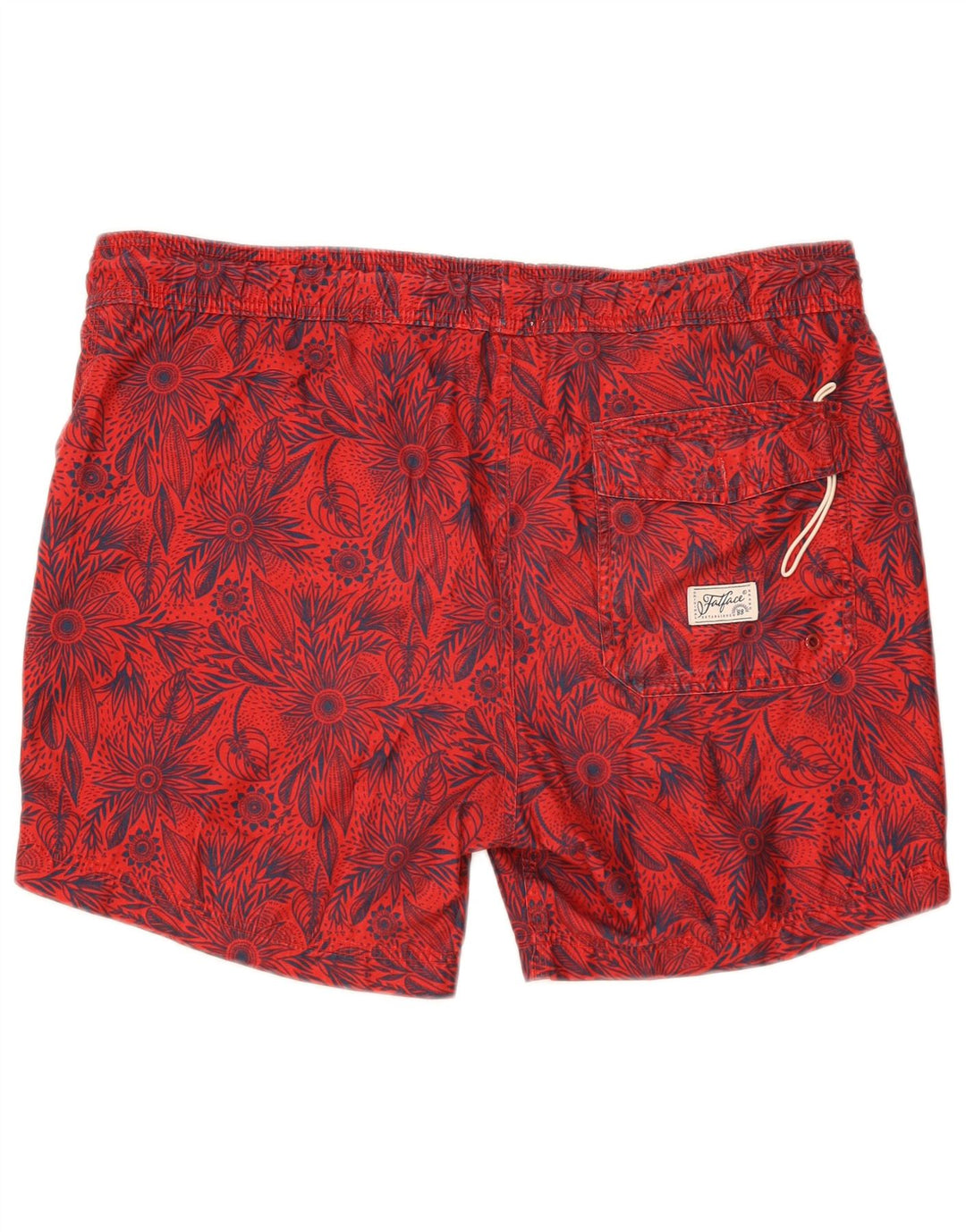 FAT FACE Bañador para hombre con estampado floral rojo grande