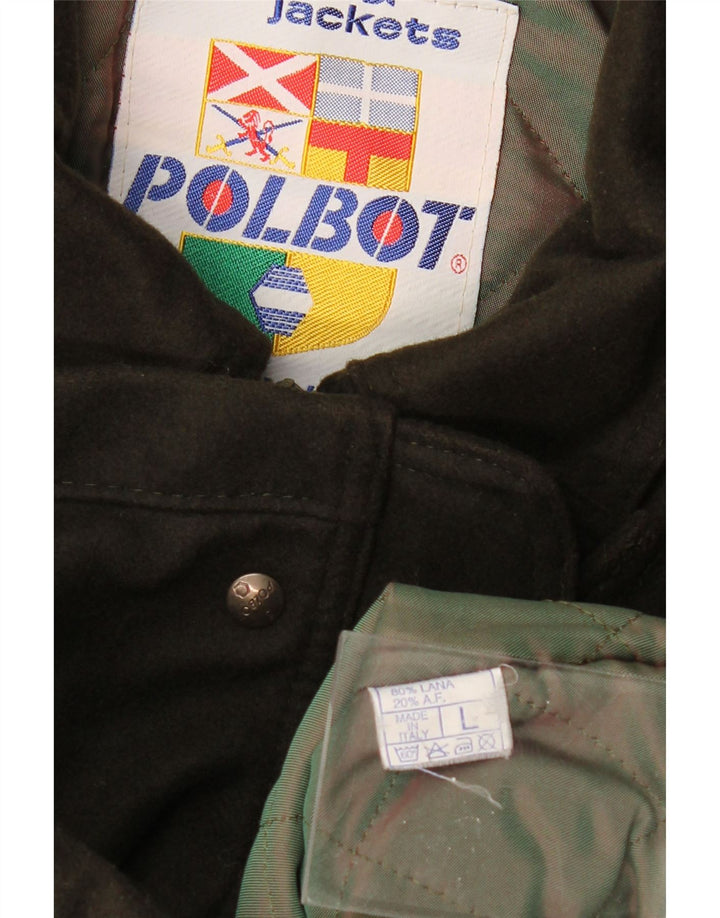POLBOT Abrigo con capucha para hombre UK 40 Large Lana caqui