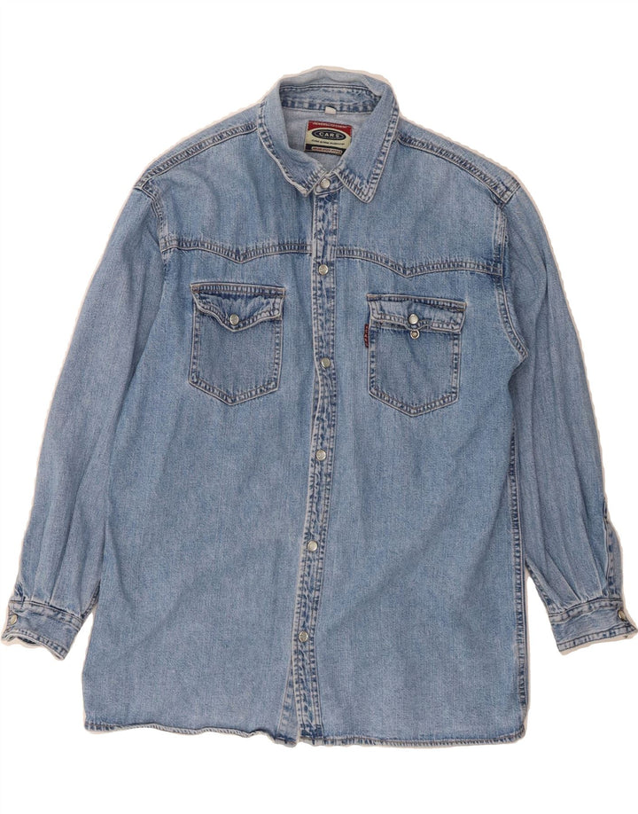 VINTAGE Boys Denim Shirt 13-14 Years Blue Cotton Vintage Vintage and Second-Hand Vintage from Messina Hembry 