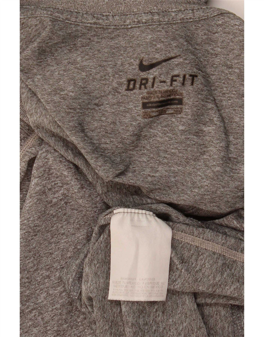 Nike Camiseta Dri Fit para hombre Top 2XL Poliéster moteado gris