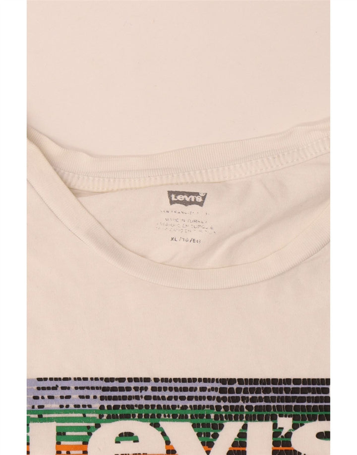 Levi's Hombre Camiseta Gráfica Top XL Algodón Blanco