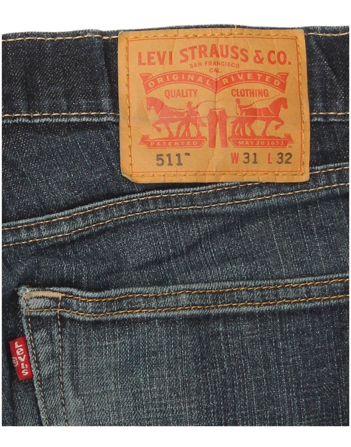 Levi's Hombre 511 Slim Jeans W31 L32 Algodón Azul