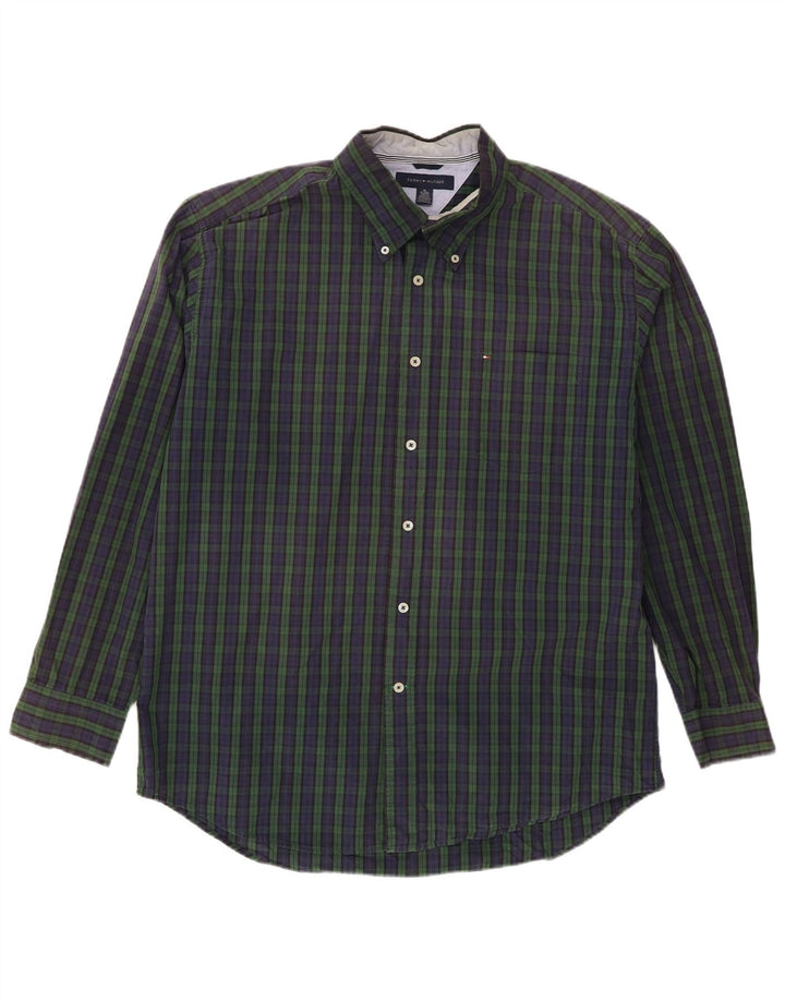 Camisa Tommy Hilfiger Hombre XL Azul Marino Cuadros Algodón