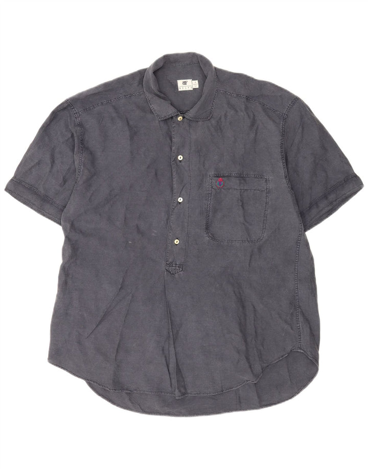 Belfe & Belfe Camisa tipo jersey de manga corta para hombre Seda gris medio