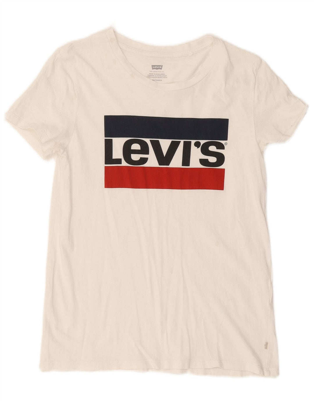 LEVI'S Camiseta gráfica para mujer UK 6 XS Blanco