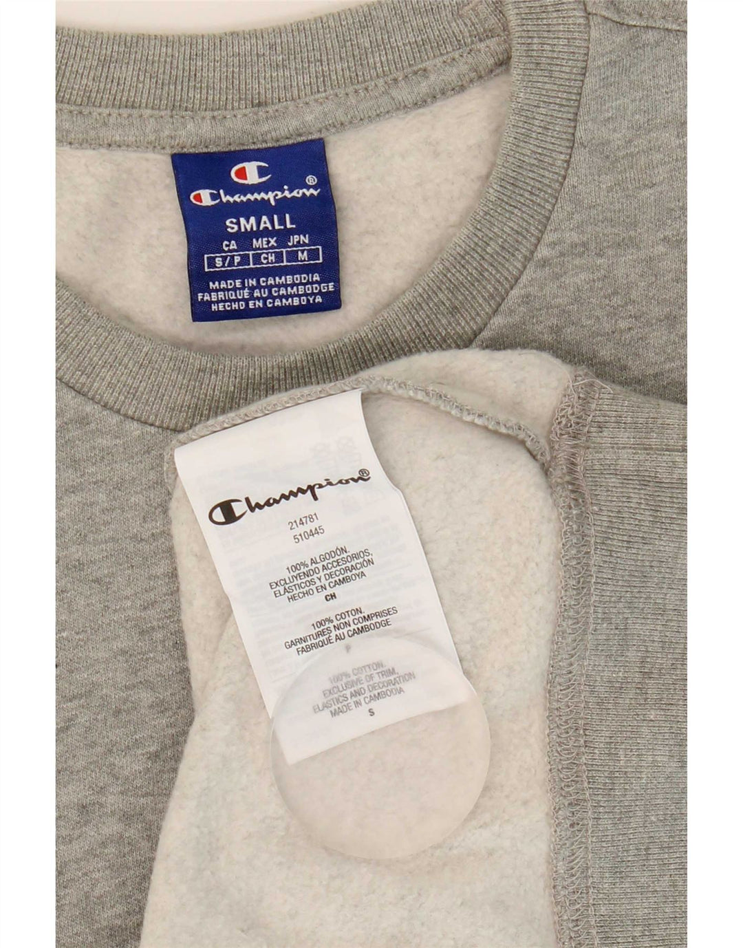 Champion Sudadera Para Hombre Jumper Small Gris Algodón