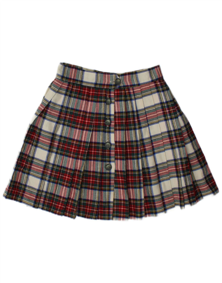 Swish Minifalda plisada para mujer IT 44 Medium W28 Lana a cuadros multicolor
