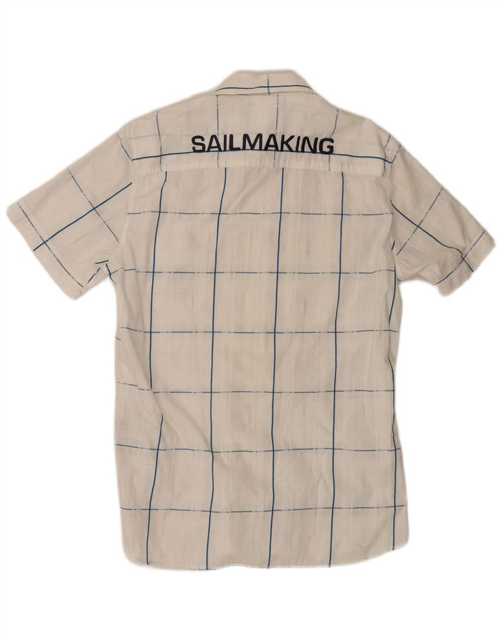 NORTH SAILS Camisa gráfica de manga corta para hombre Algodón a cuadros blanco grande