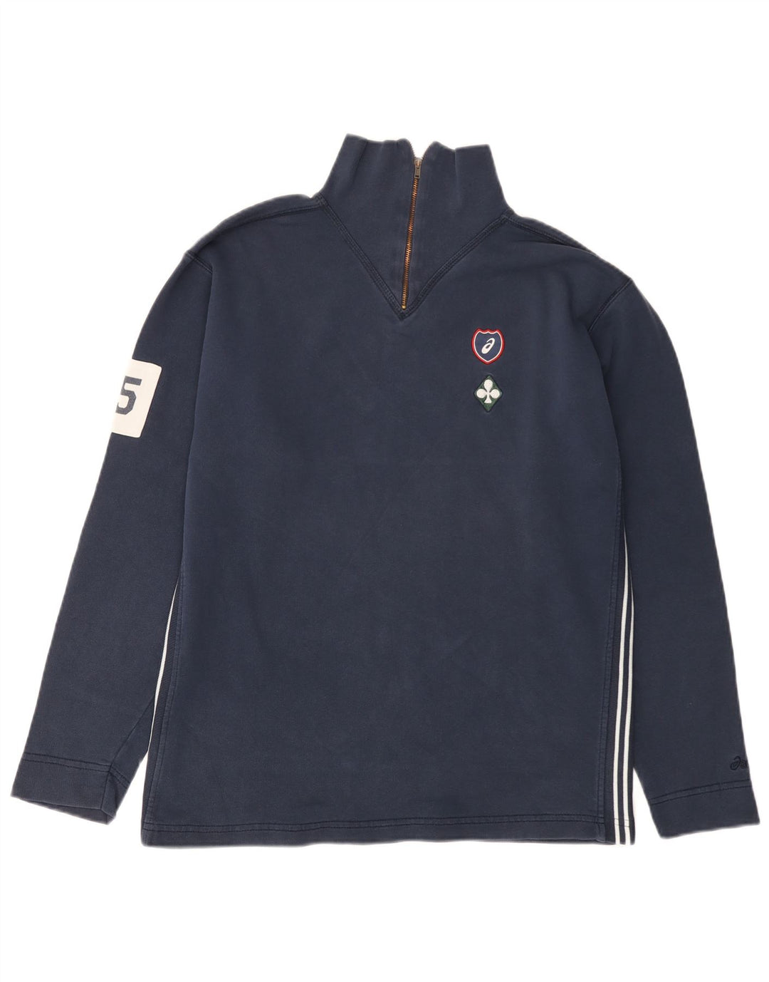 Asics Hombre Zip Neck Sudadera Jumper Small Azul Marino