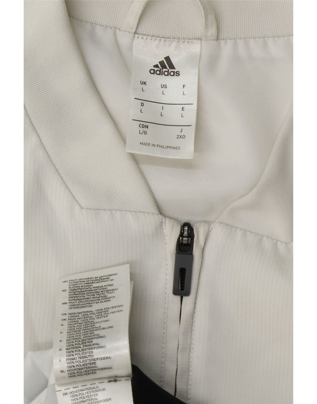 ADIDAS Chaqueta superior de chándal con gráfico para hombre Poliéster con bloques de color blanco grande