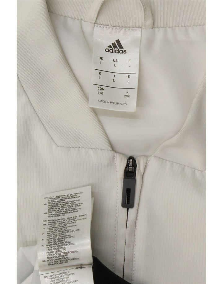 ADIDAS Chaqueta superior de chándal con gráfico para hombre Poliéster con bloques de color blanco grande