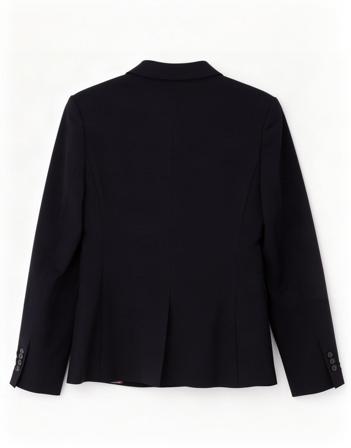 Zara Mujer Chaqueta Blazer De 1 Botón UK 6 XS Lana Azul Marino