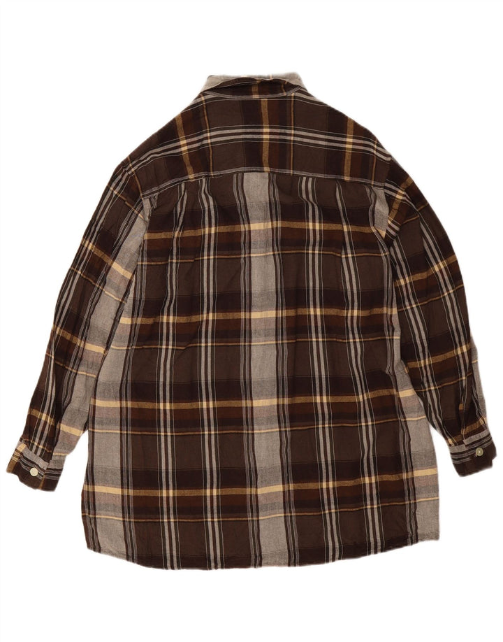 Camisa Benetton Mujer IT 42 Viscosa A Cuadros Marrón Medio